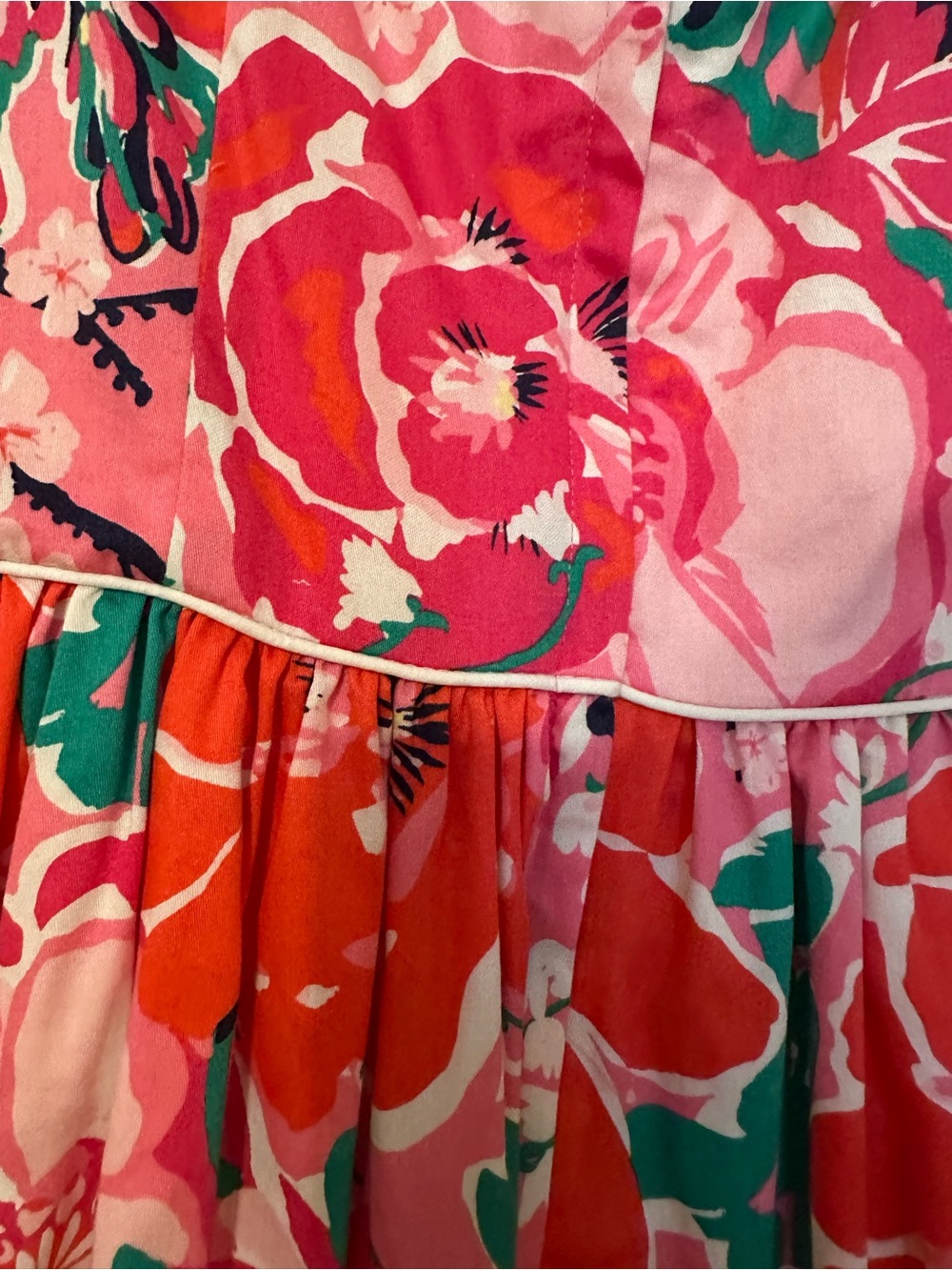 Lilly Pulitzer Pink Floral Tank Dress with Green & Red Accents - Picture 4 of 6
